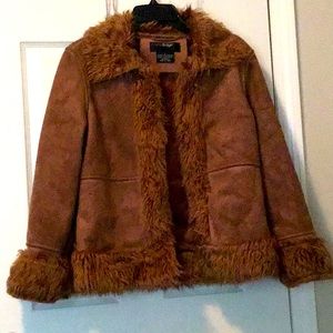 Faux suede fur jacket